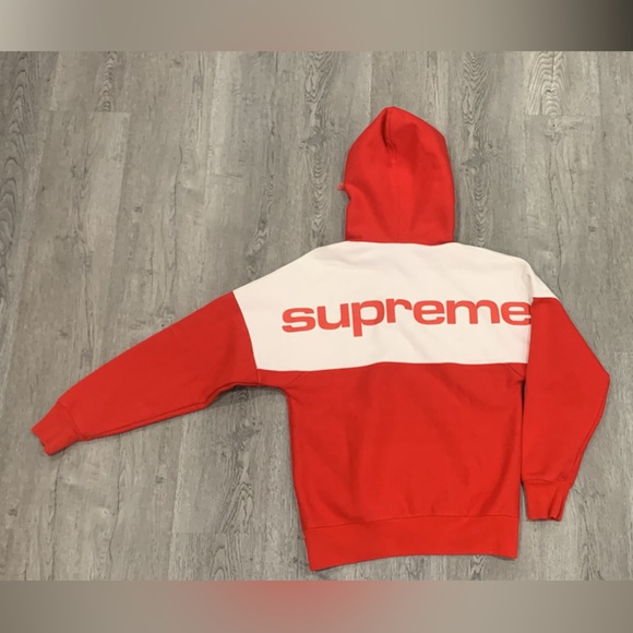 Supreme FW17 Blocked Big Spell Out Hooded Sweatshirt - Picture 2 of 4